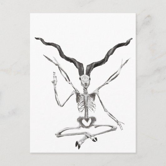 Skelett-Baphomet-Platte Postkarte (Vorderseite)