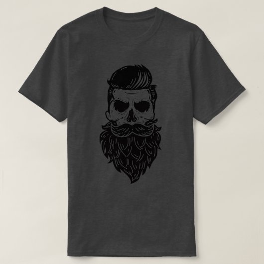 Skelett Bart Bearded Skull T-Shirt (Design vorne)