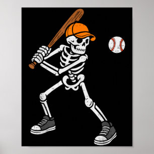 Skelett Baseball Halloween Kostüm Herren Jungen Te Poster
