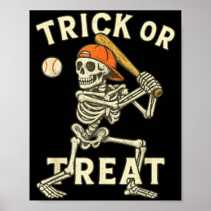 Skelett Baseball Halloween Kostüm Lustige Männer J Poster