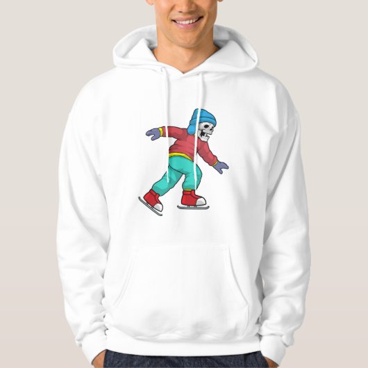 Skelett bei Ice Skaten mit Ice-Skaten Hoodie (Vorderseite)