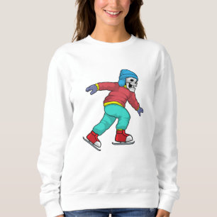 Skelett bei Ice Skaten mit Ice-Skaten Sweatshirt