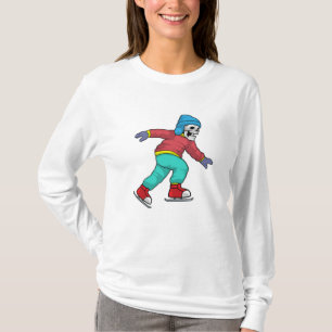 Skelett bei Ice Skaten mit Ice-Skaten T-Shirt