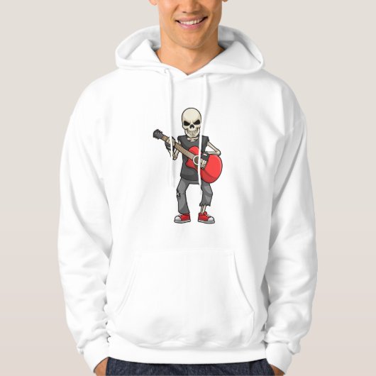Skelett bei Musik mit Gitarre Hoodie (Vorderseite)