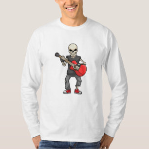 Skelett bei Musik mit Gitarre T-Shirt