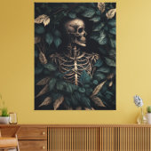 Skelett bei Pflanze Leinwanddruck (Insitu (Wohnzimmer))