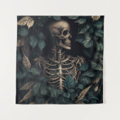 Skelett bei Pflanze Wandteppich (Vorderseite)