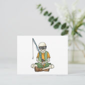 Skelett beim Angeln mit Angelrute Postkarte (Stehend Vorderseite)