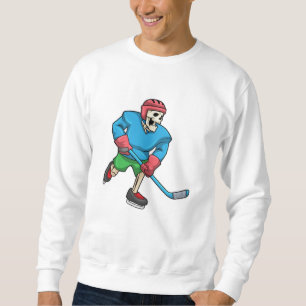 Skelett beim Eishockey mit Eishockeyschläger Sweatshirt