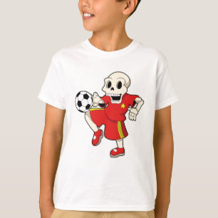 Skelett beim Fußballsport T-Shirt