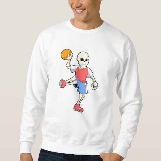 Skelett beim Handballspieler mit Handball Sweatshirt (Vorderseite)