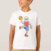 Skelett beim Handballspieler mit Handball T-Shirt (Vorderseite)