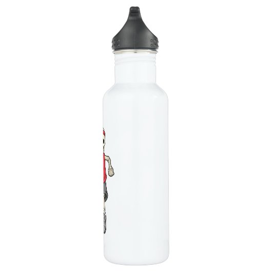 Skelett beim Laufen mit dem Headband Edelstahlflasche (Rechts)