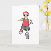 Skelett beim Laufen mit dem Headband Karte (Gelbe Blume)