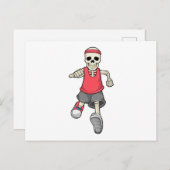 Skelett beim Laufen mit dem Headband Postkarte (Vorne/Hinten)