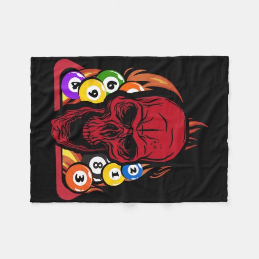 Skelett Billiard Player Snooker Pool Billiard Rac Fleecedecke (Vorderseite (Horizontal))