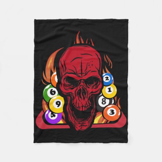 Skelett Billiard Player Snooker Pool Billiard Rac Fleecedecke (Vorderseite)