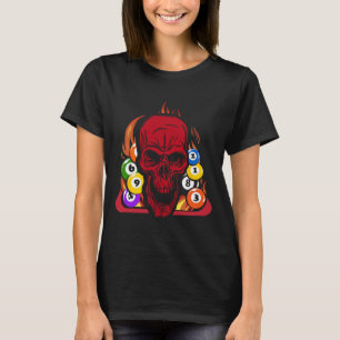 Skelett Billiard Player Snooker Pool Billiard Rac T-Shirt