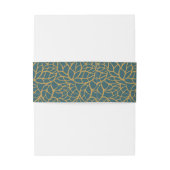 Skelett Blätter Aztec Gold & Police Blue Einladungsbanderole (Rückseitenbeispiel)