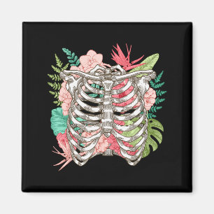 Skelett Blumen Rippenkäfig Röntgenbild Lustiges Ha Magnet
