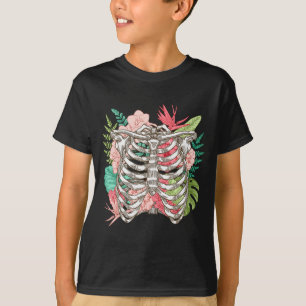 Skelett Blumen Rippenkäfig Röntgenbild Lustiges Ha T-Shirt