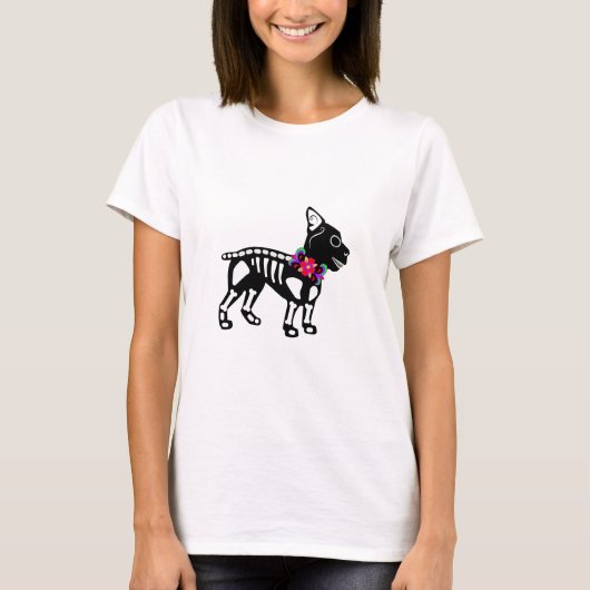 Skelett Bostons Terrier T-Shirt (Vorderseite)