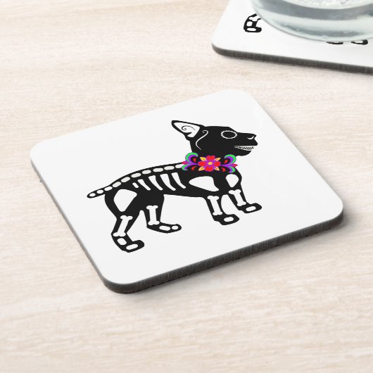 Skelett Bostons Terrier Untersetzer (Linke Seite)