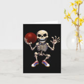 Skelett Bowling Funny Halloween Skull Kid Karte (Gelbe Blume)