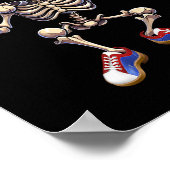Skelett Bowling Funny Halloween Skull Kid Poster (Ecke)