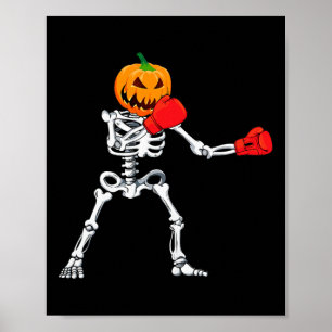 Skelett-Boxen Halloween-Kürbis-Kickboxen Mma Poster