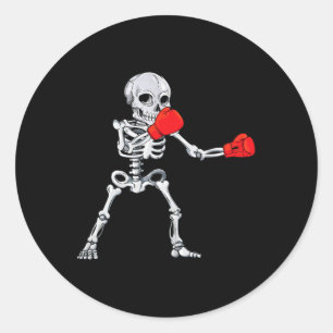 Skelett Boxen Kickboxen Mma Halloween  Runder Aufkleber