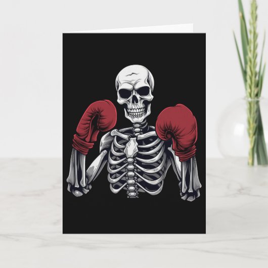 Skelett-Boxer Boxen Kickboxen Halloween Martial Ar Karte (Vorderseite)