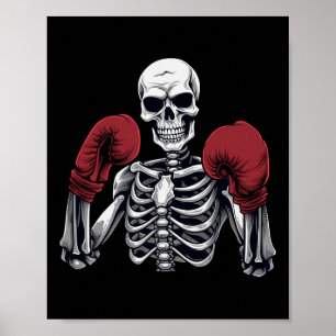 Skelett-Boxer Boxen Kickboxen Halloween Martial Ar Poster