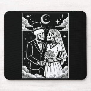Skelett Braut Bräutigam Gothic Hochzeitspaar Kunst Mousepad