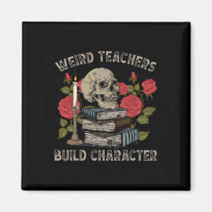 Skelett Buch Florales Totenkopf Halloween Lehrer G Magnet