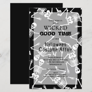 Skelett Budget Halloween-Einladungen
