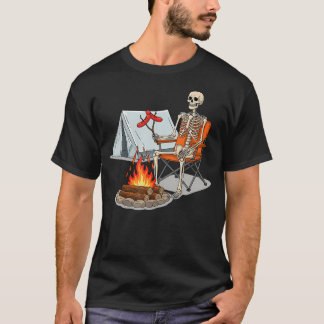 Skelett Camping Halloween Lagerfeuer Für T-Shirt