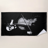 Skelett-Cellist-Dunkle-Minimal-Illustration Strandtuch (Vorderseite)