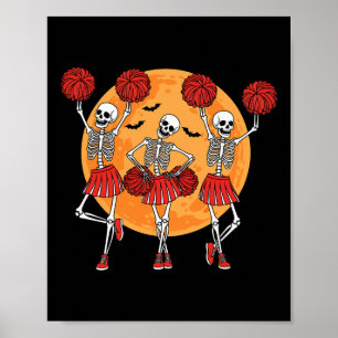 Skelett-Cheerleader-Cheerleading-Team Halloween Poster
