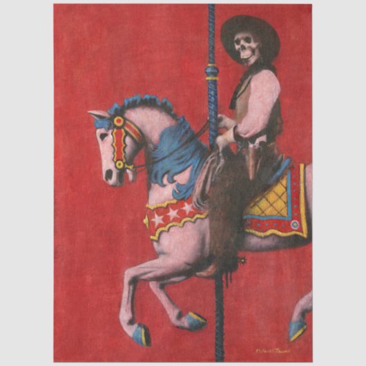 Skelett-Cowboy-Karussell Seidenpapier (Vorderseite)