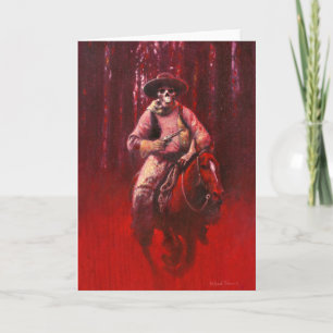 Skelett-Cowboy-Reiter-Grußkarte Karte