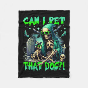 Skelett Damen Hundeliebhaber Halloween Hund Fleecedecke