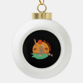 Skelett, das auf einem keramik Kugel-Ornament (Vorderseite)