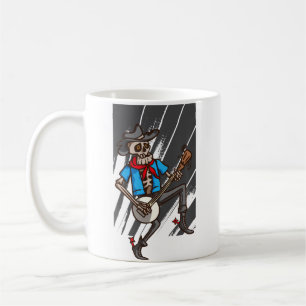 Skelett, das Banjo-Musik- Saiteninstrument spielt  Kaffeetasse