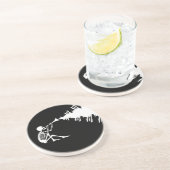 Skelett, das ein Horn macht Musik spielt Untersetzer (Seite)