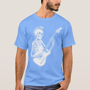 Skelett, das Gitarre für Punkrock-Fans spielt T-Shirt