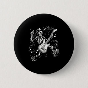 Skelett, das Gitarre spielt Musik Geschenke für Mä Button
