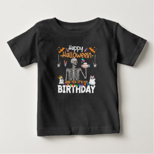 Skelett Das ist mein Geburtstagsparty Happy Hallow Baby T-shirt