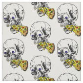 Skelett, das Pizza isst Stoff (Muster)