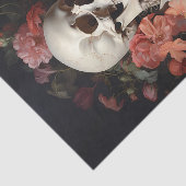 Skelett des Schädels mit Rose Seidenpapier (Ausschnitt)